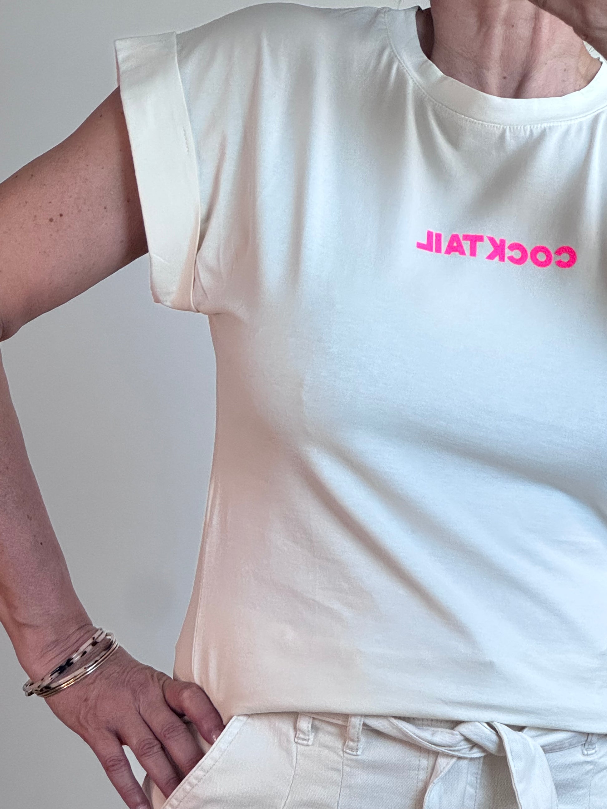 Teeshirt cocktail beige