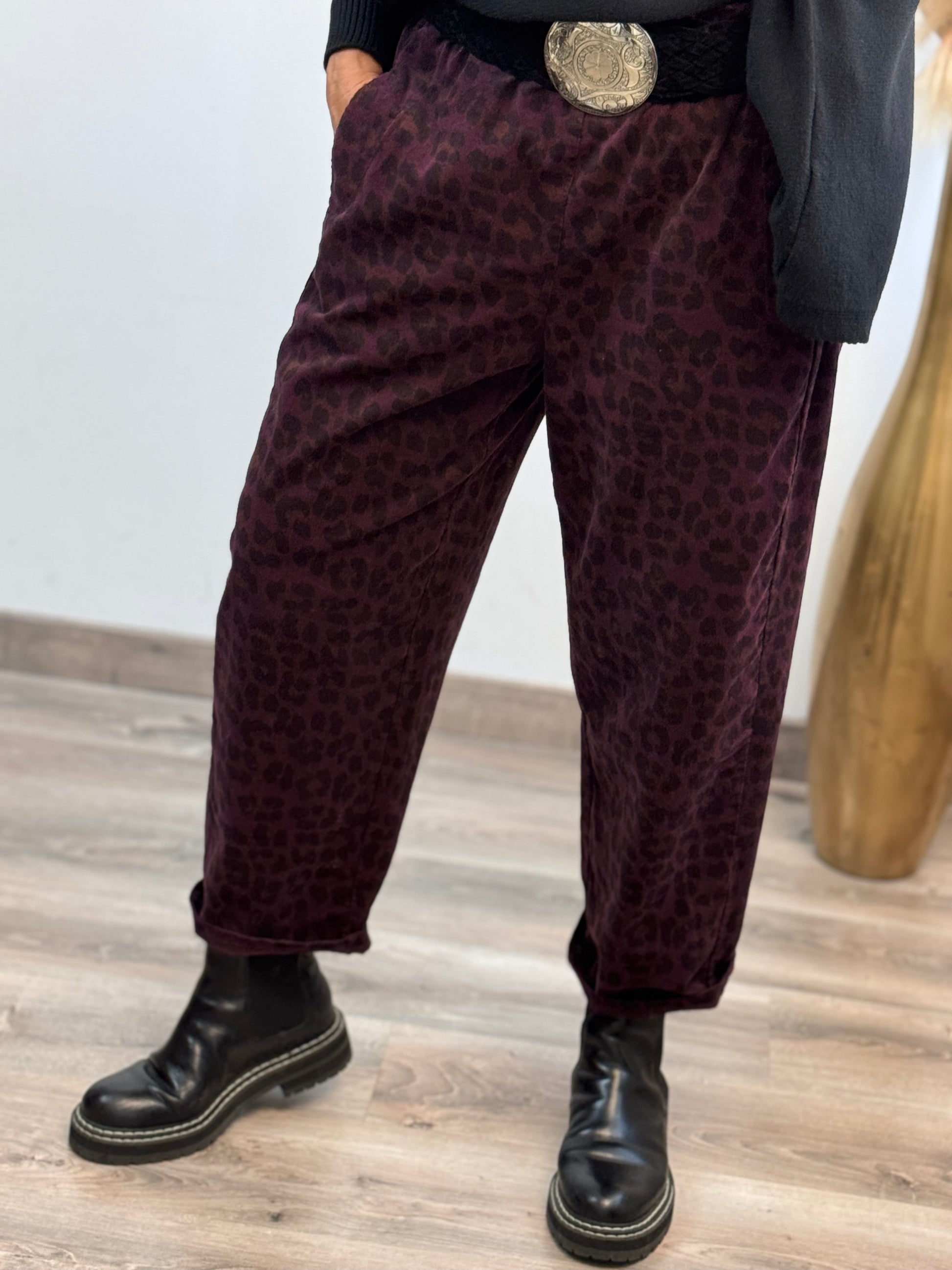 Pantalon Léo lie de vin
