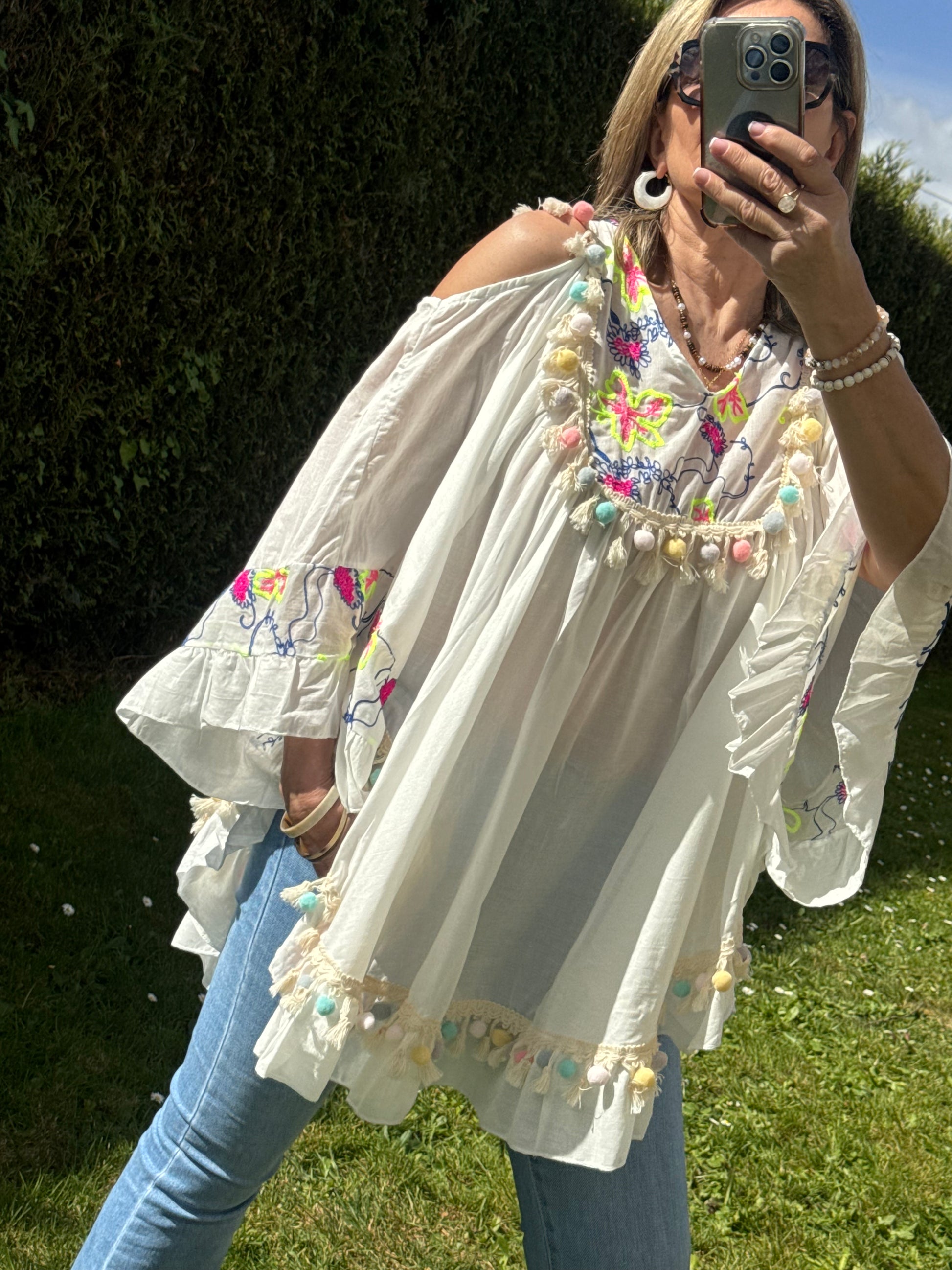 Blouse bohème blanche