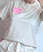 Teeshirt beige iconic et fleurs