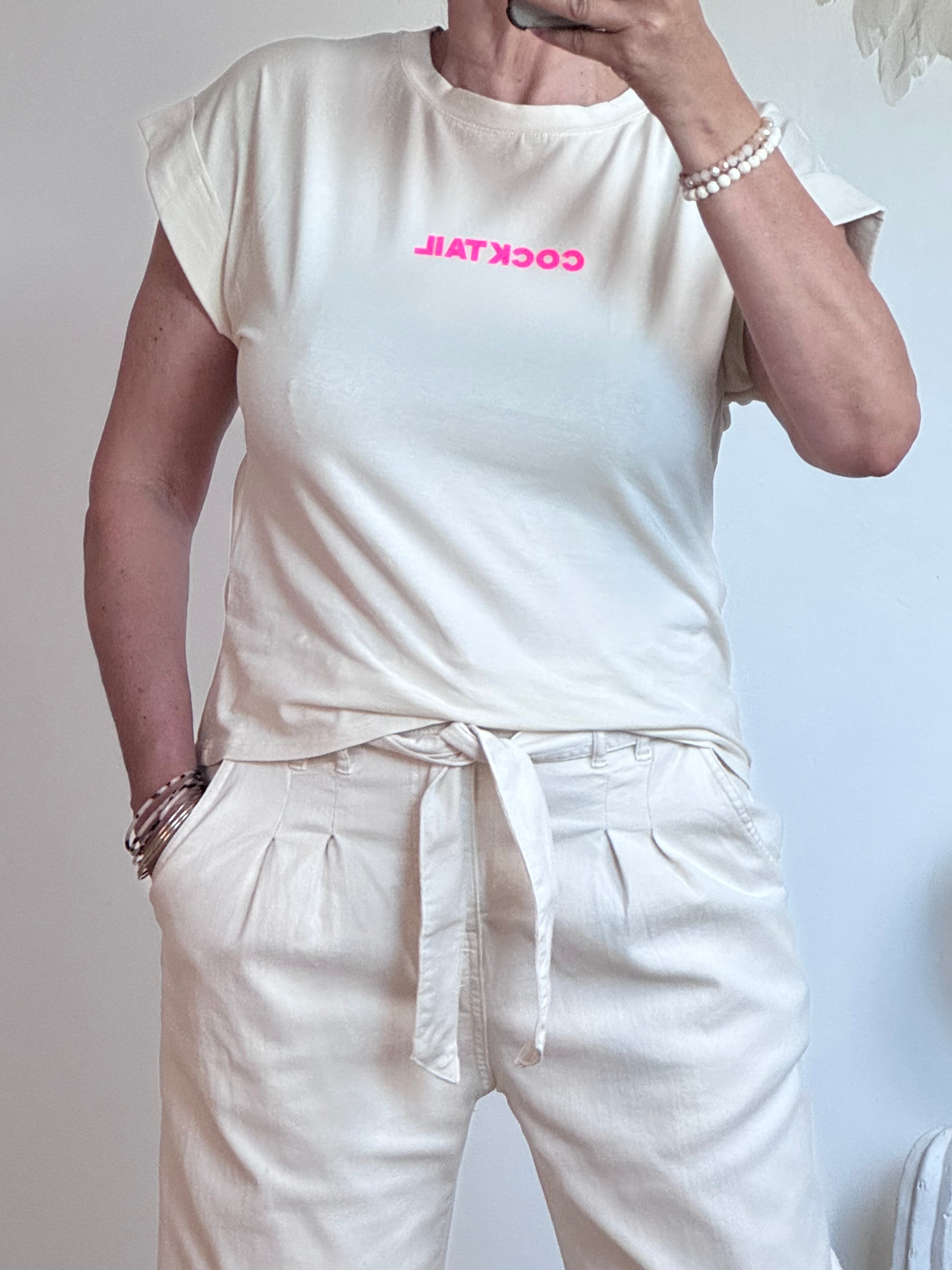 Teeshirt cocktail beige