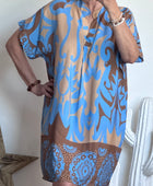 Robe Elisa camel/bleu