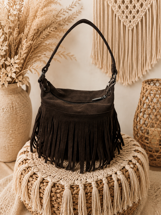 Sac boule bohème marron