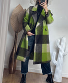 Manteau carreaux pistache