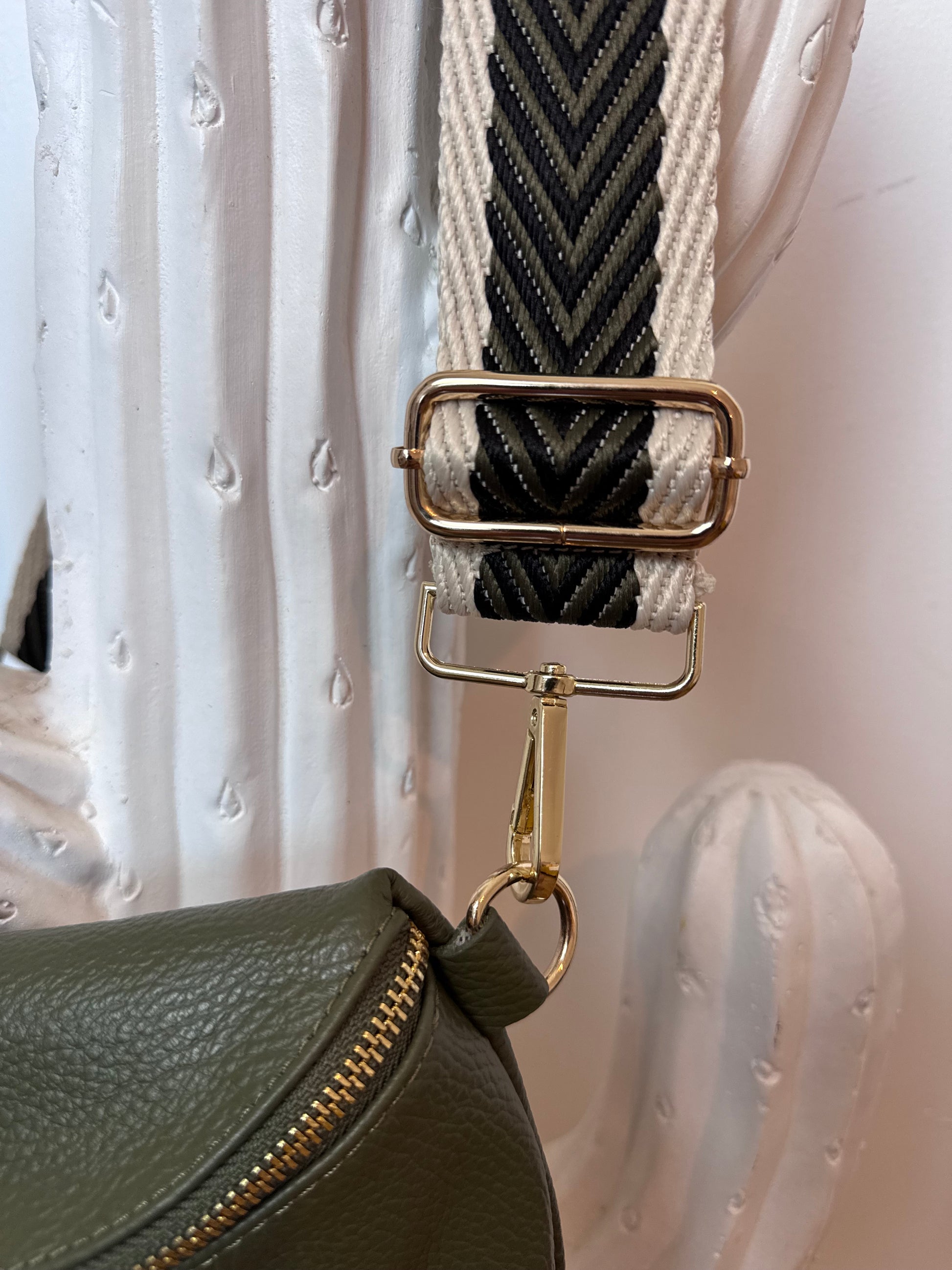 Sac banane cuir kaki +2 sangles