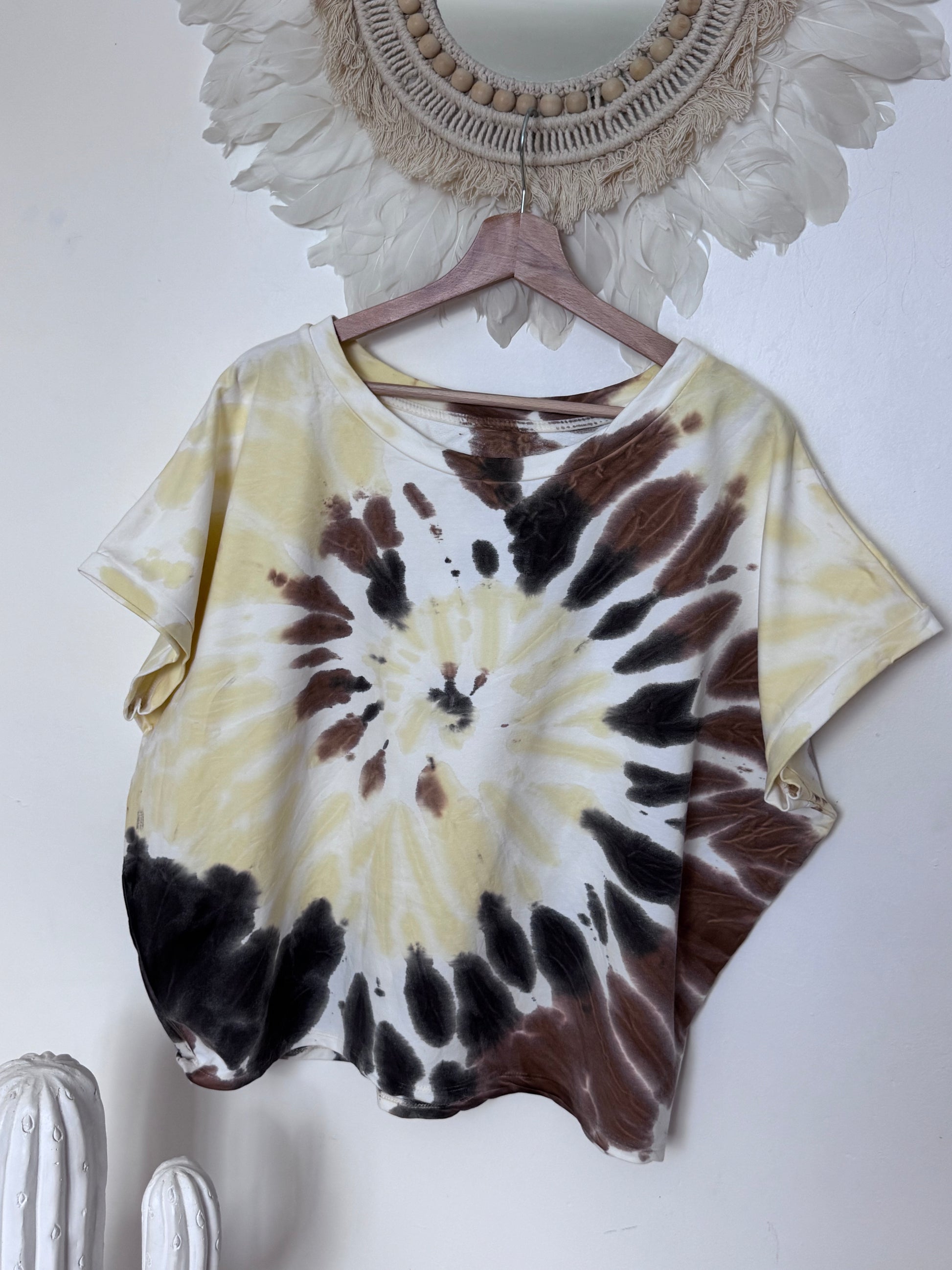 Sweat tie and die jaune /marron