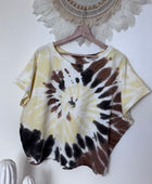 Sweat tie and die jaune /marron