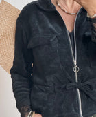 Veste velours milleraies noir