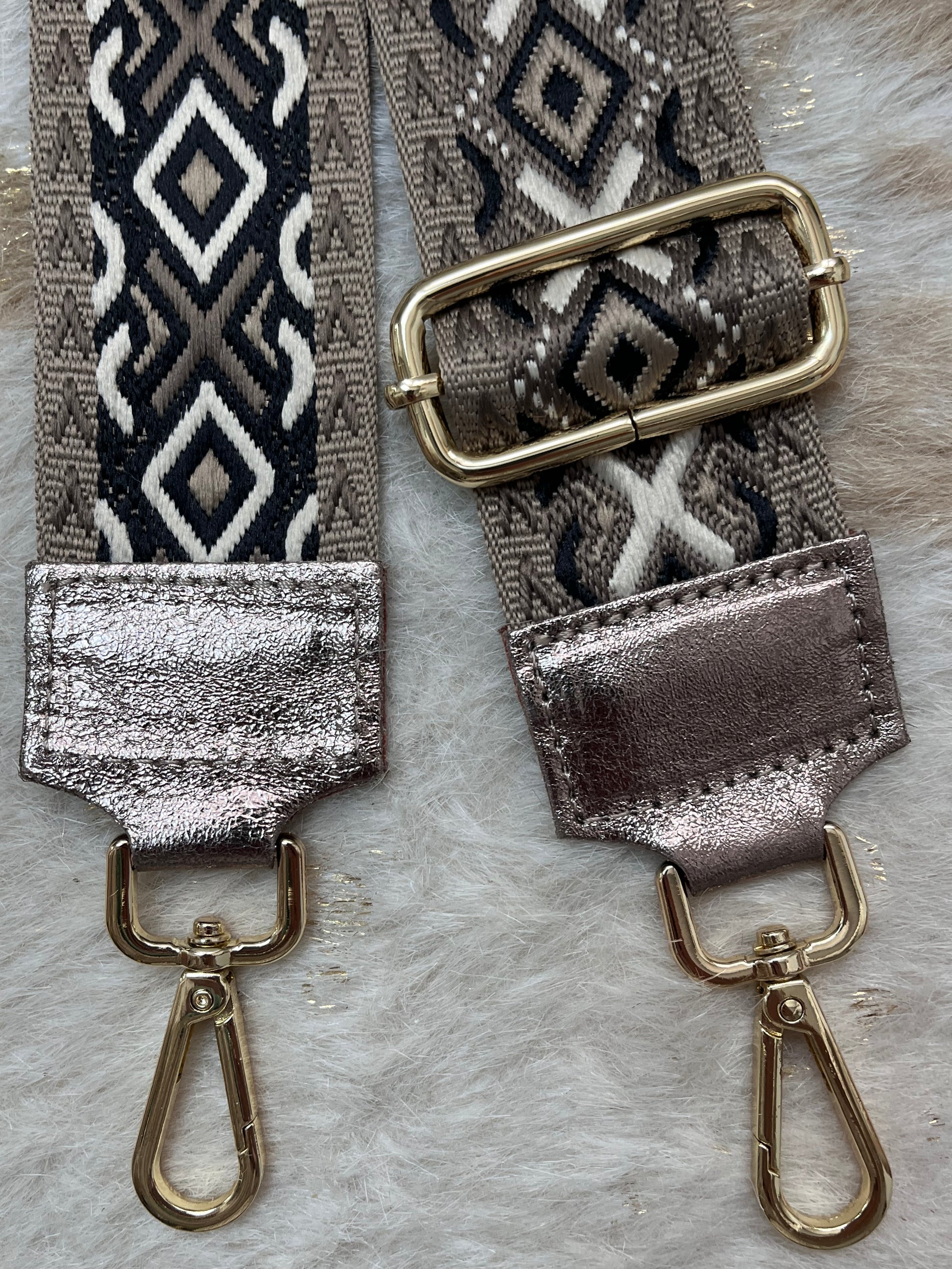 Sangle ou bandoulière pour sac cuir irisé cuivré