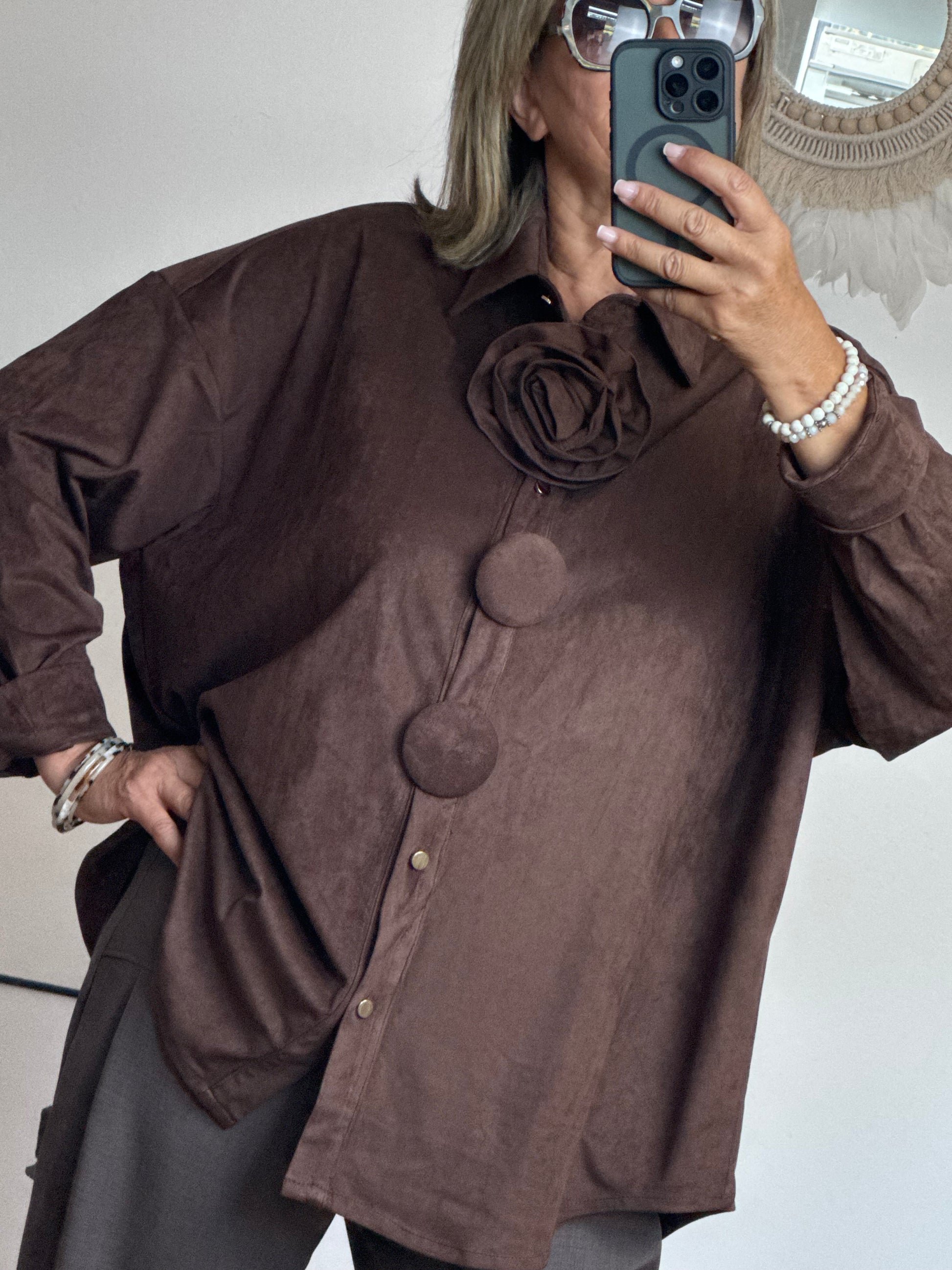 Chemise ou veste Louisa marron