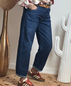 Jean barrel bleu denim