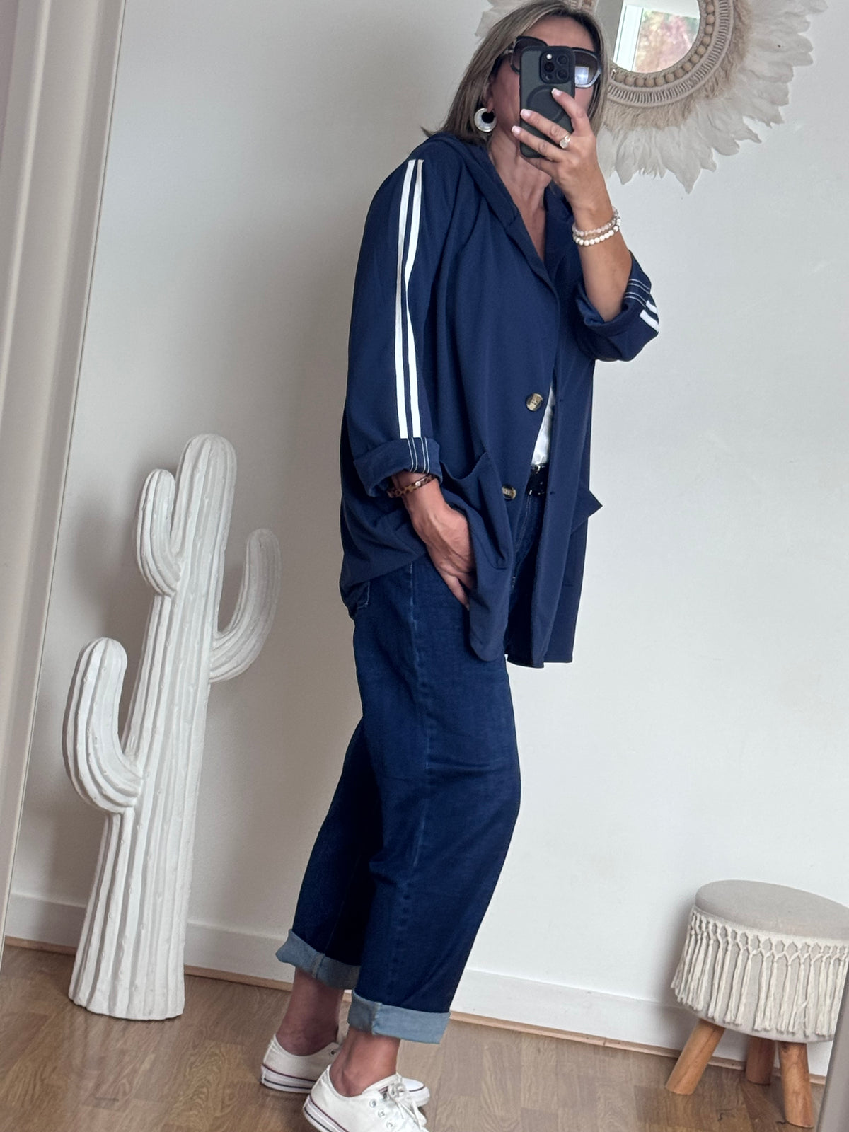 Veste casuel marine jolie forme