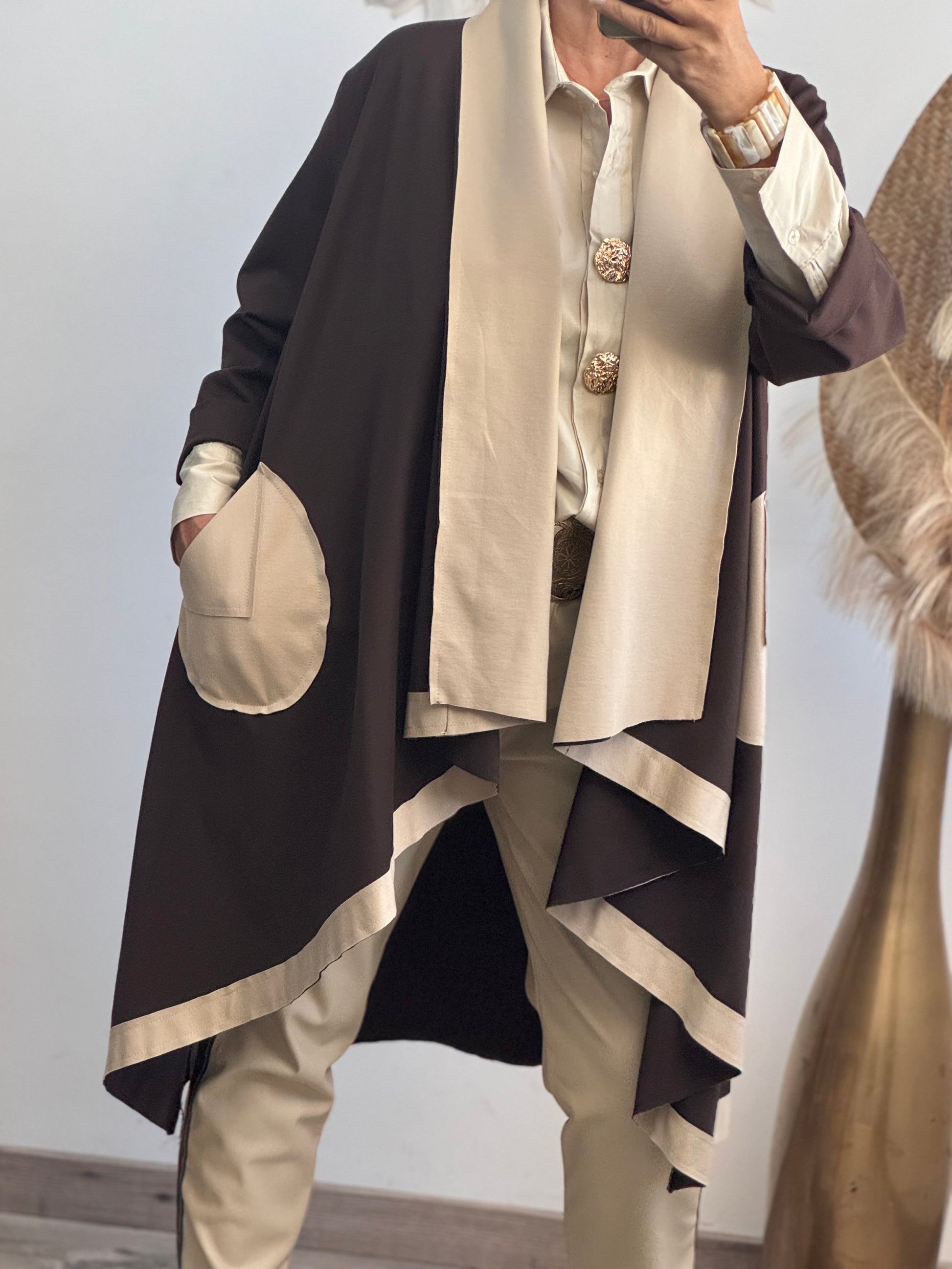 Manteau Félix beige et marron