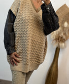 Pull beige manches jeans TU 44/50