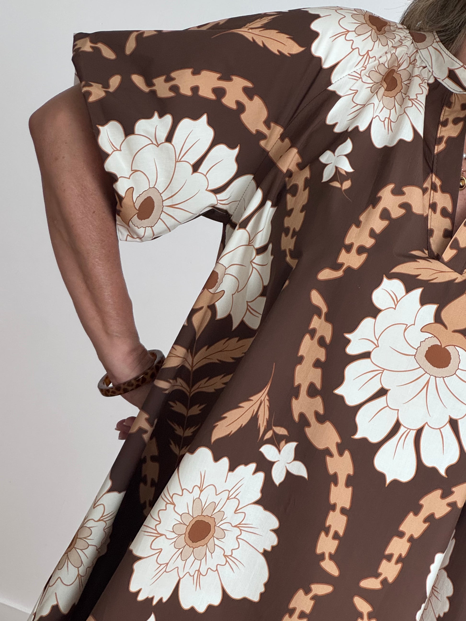 Robe Chloé évasée marron