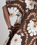 Robe Chloé évasée marron