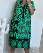 Robe arabesque verte et noire TU 40/48