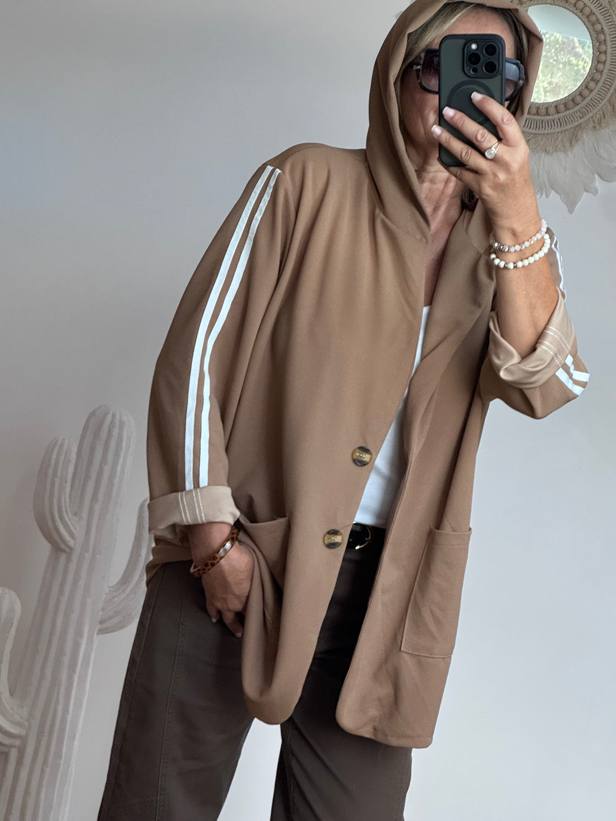 Veste casuel camel jolie forme