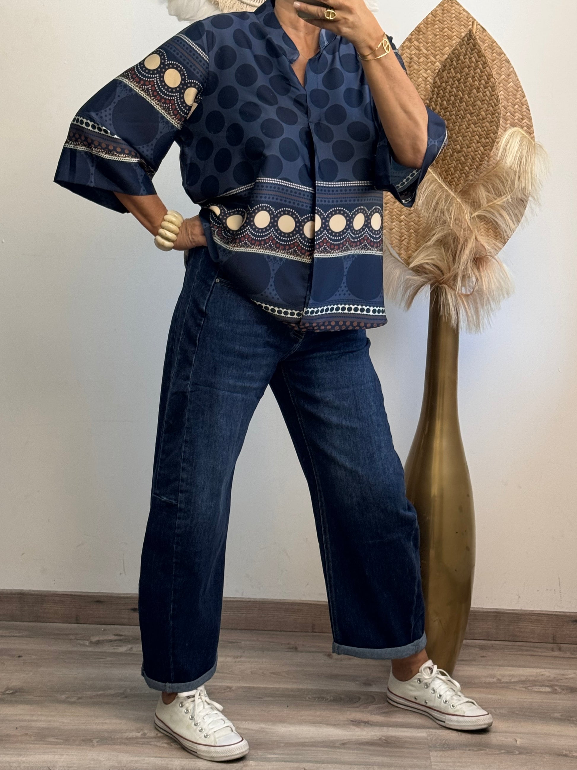 Jeans barrel bleu