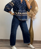 Jeans barrel bleu