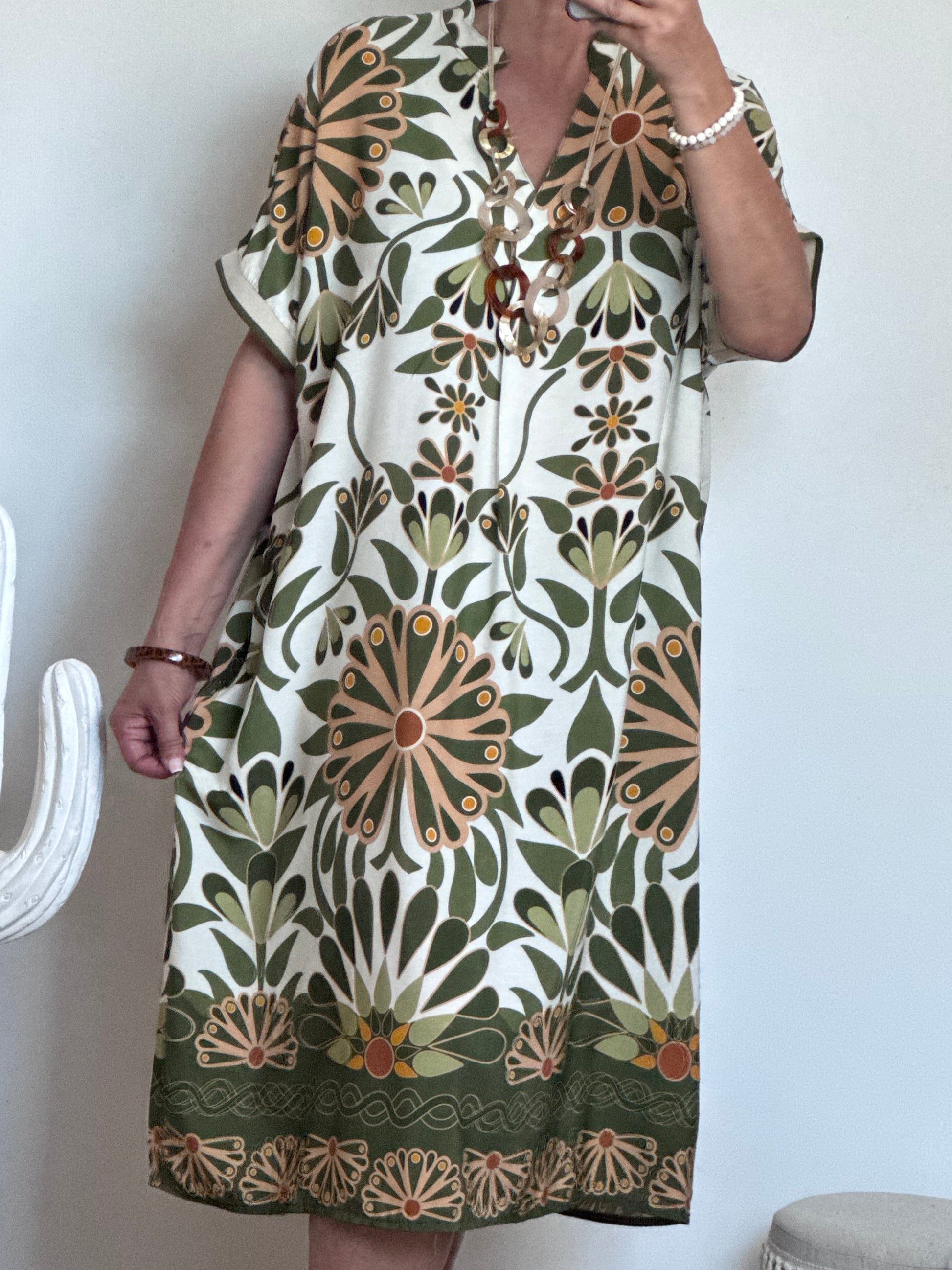 Robe Emma version longue kaki