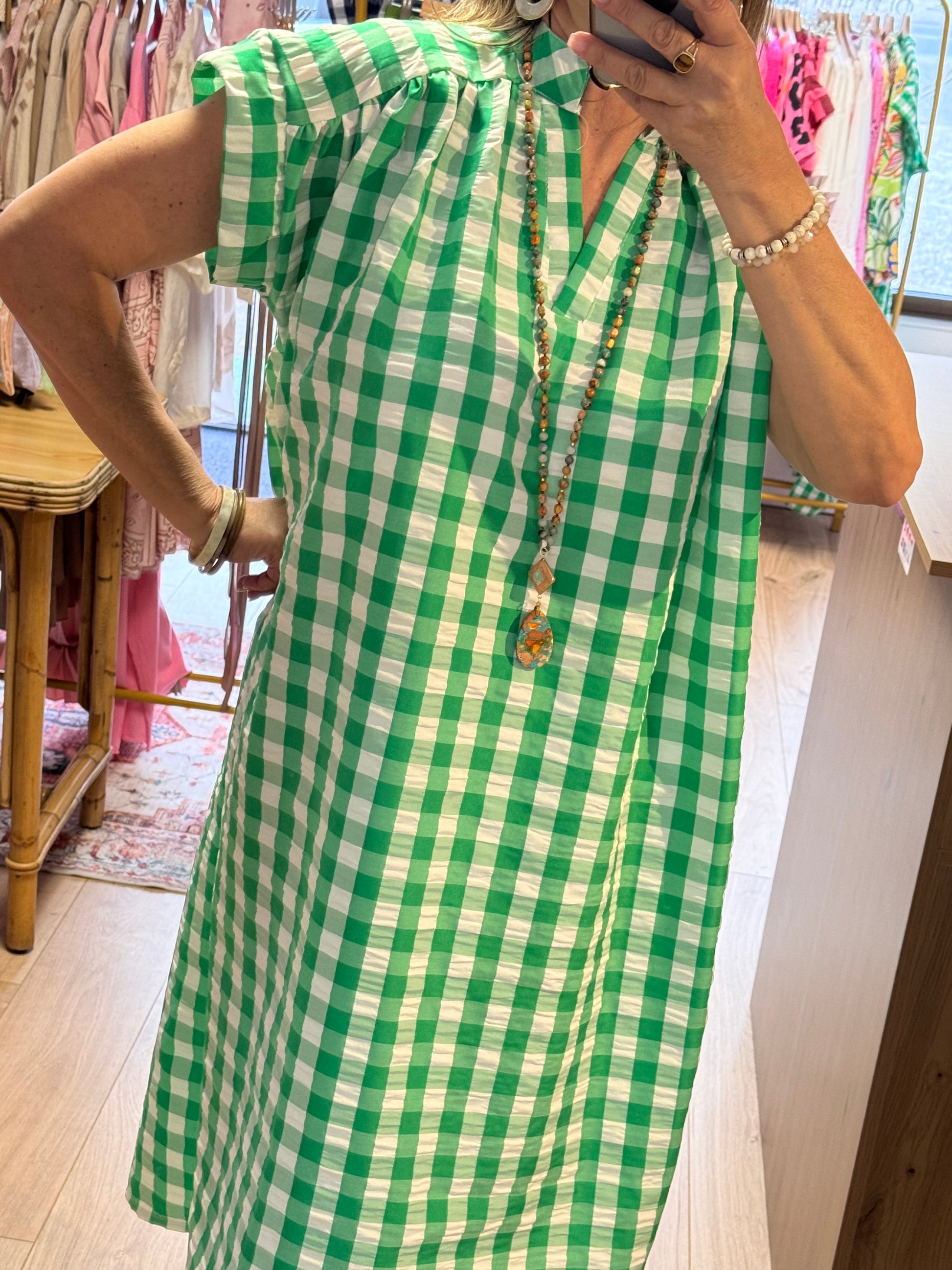 Robe Vichy vert