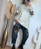 Pull oversize crème