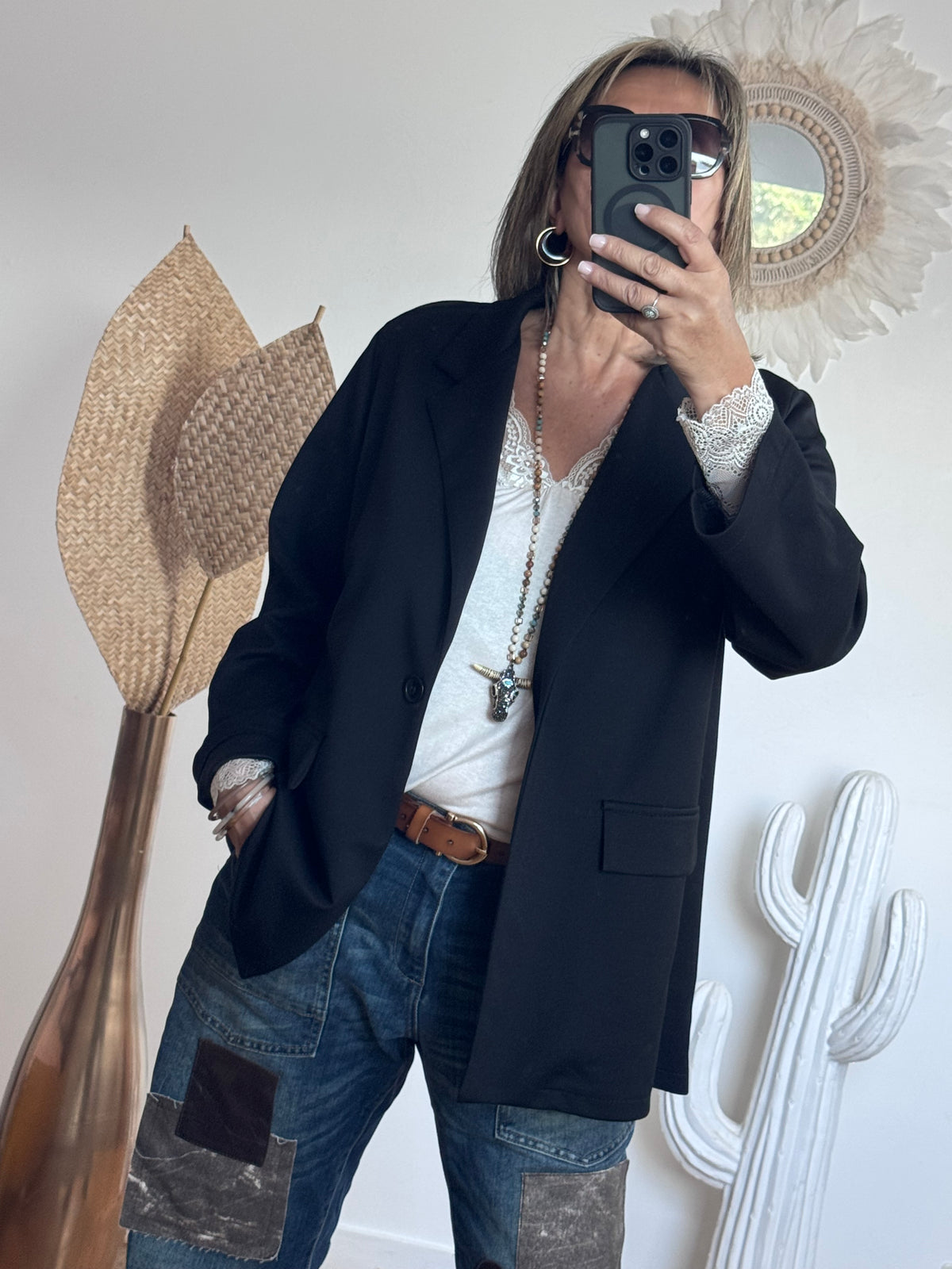 Veste blazer casuel noir TU 40/48