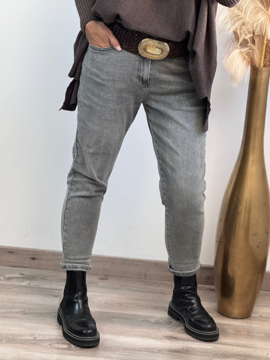 Jeans mom fit gris plusieurs tailles du 38 au 48