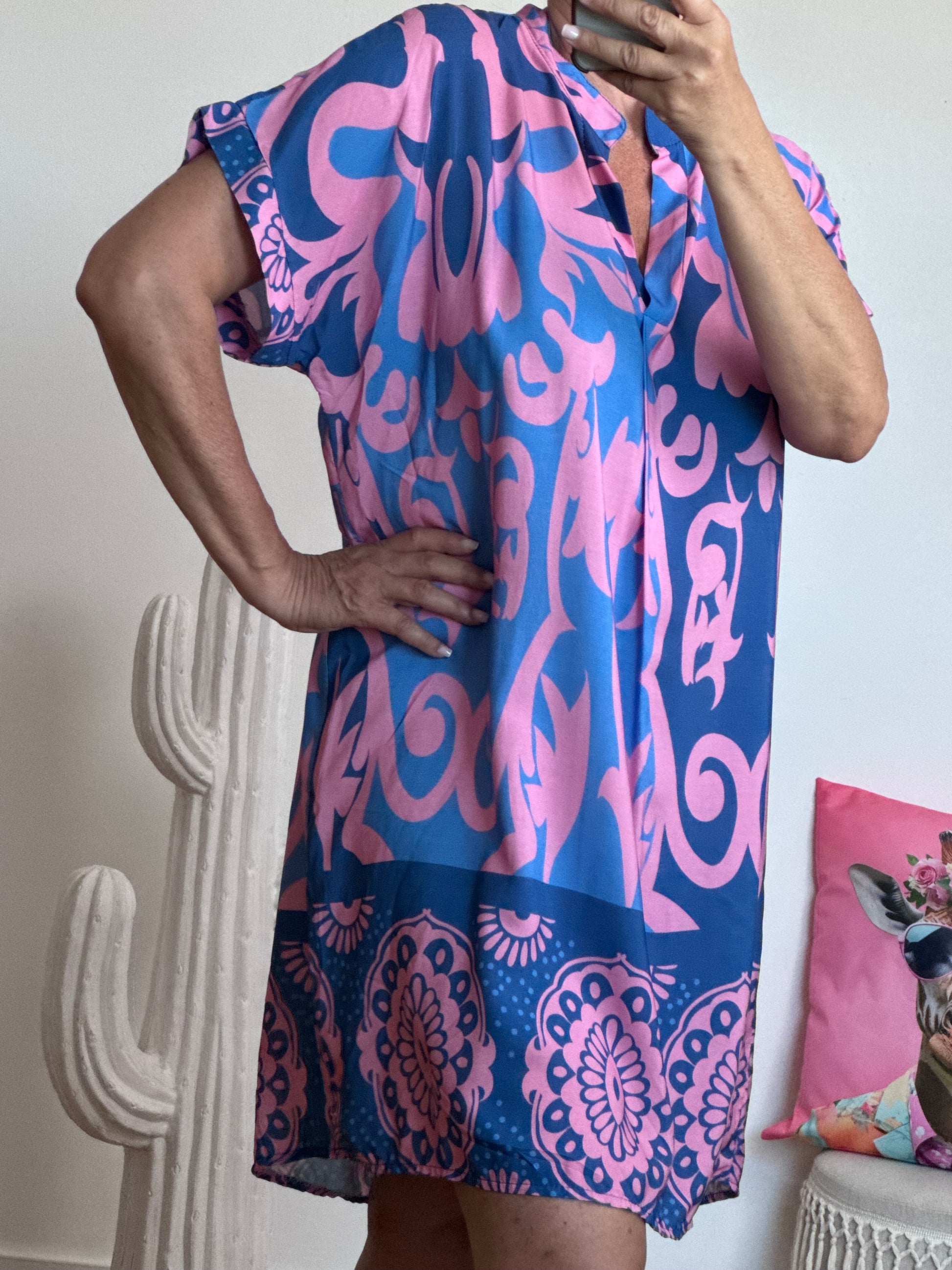 Robe Elisa bleue et rose