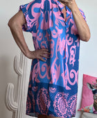 Robe Elisa bleue et rose