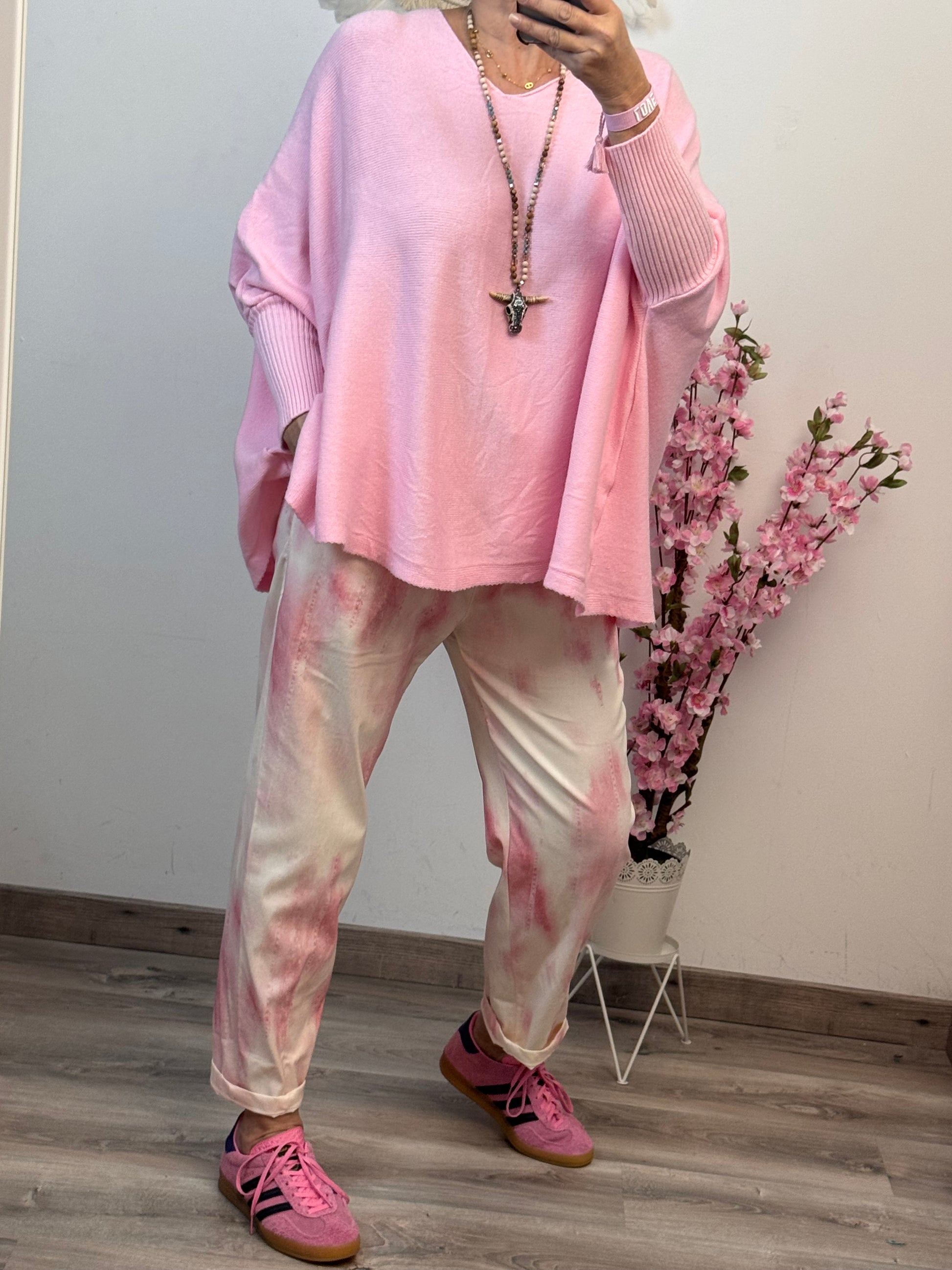 Pull oversize copine rose TU 40/54