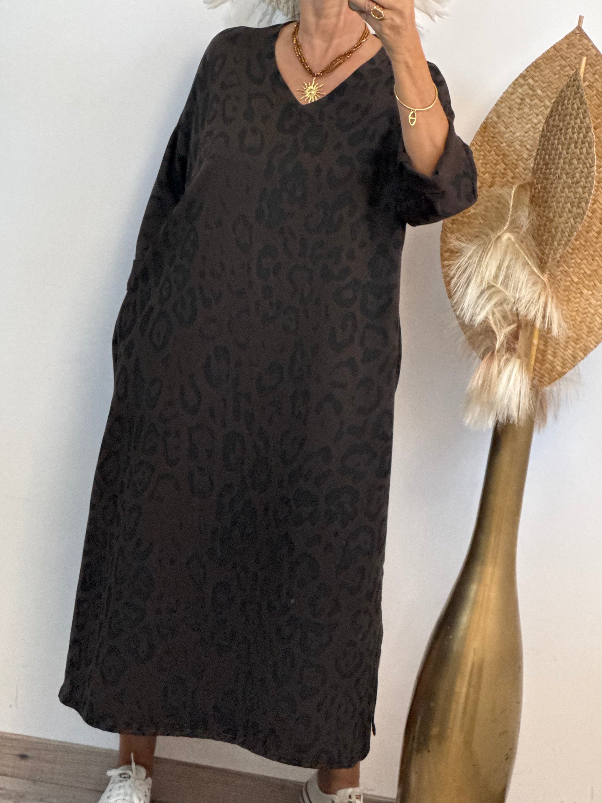 Robe longue Léo marron TU 46/54