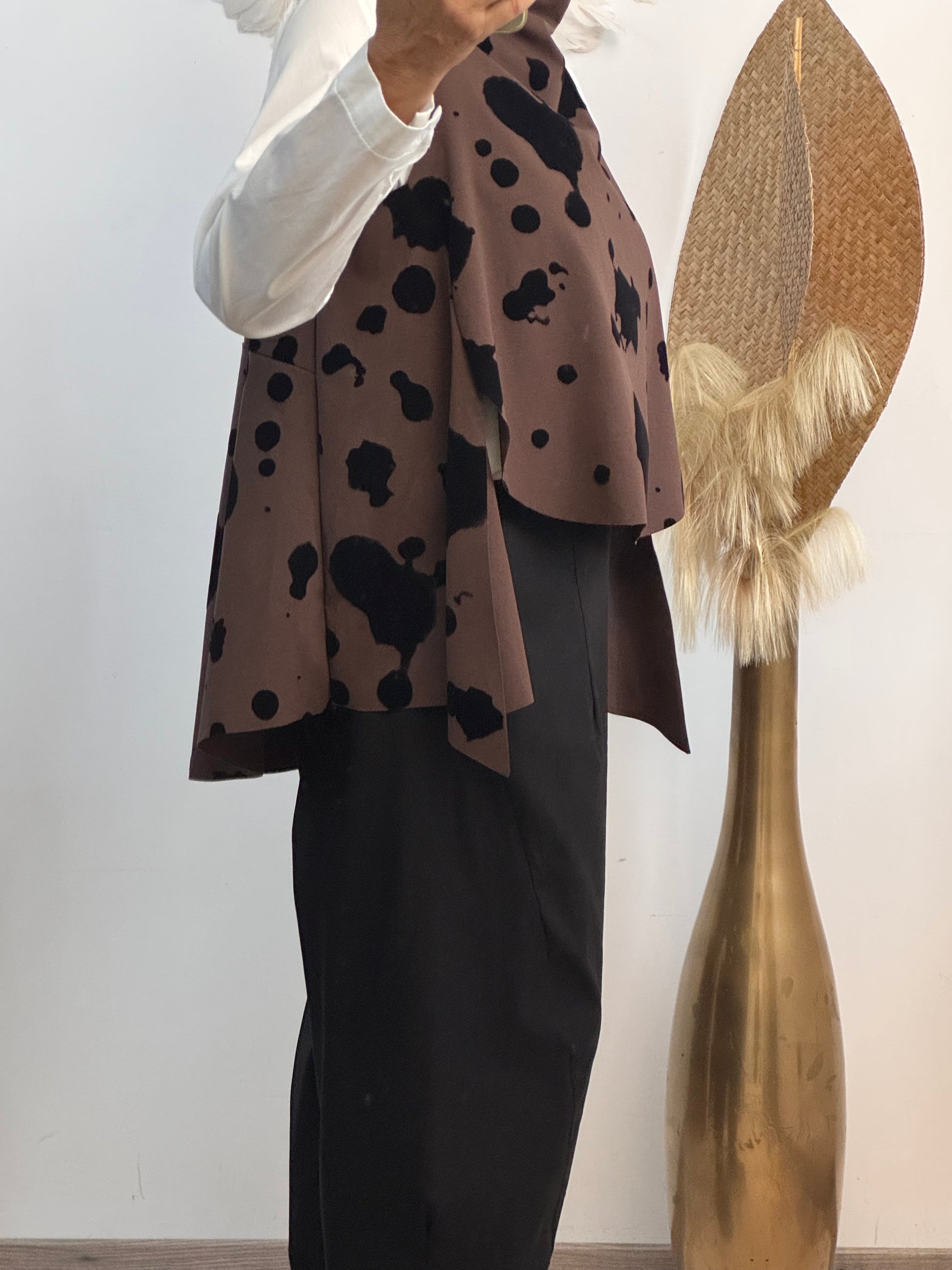 Blouse asymétrique cow marron