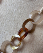 Collier Long maillons Résine Bohème Chic beige