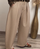 Pantalon ballon rayures marrons