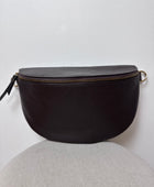 Sac banane cuir marron + 2 sangles