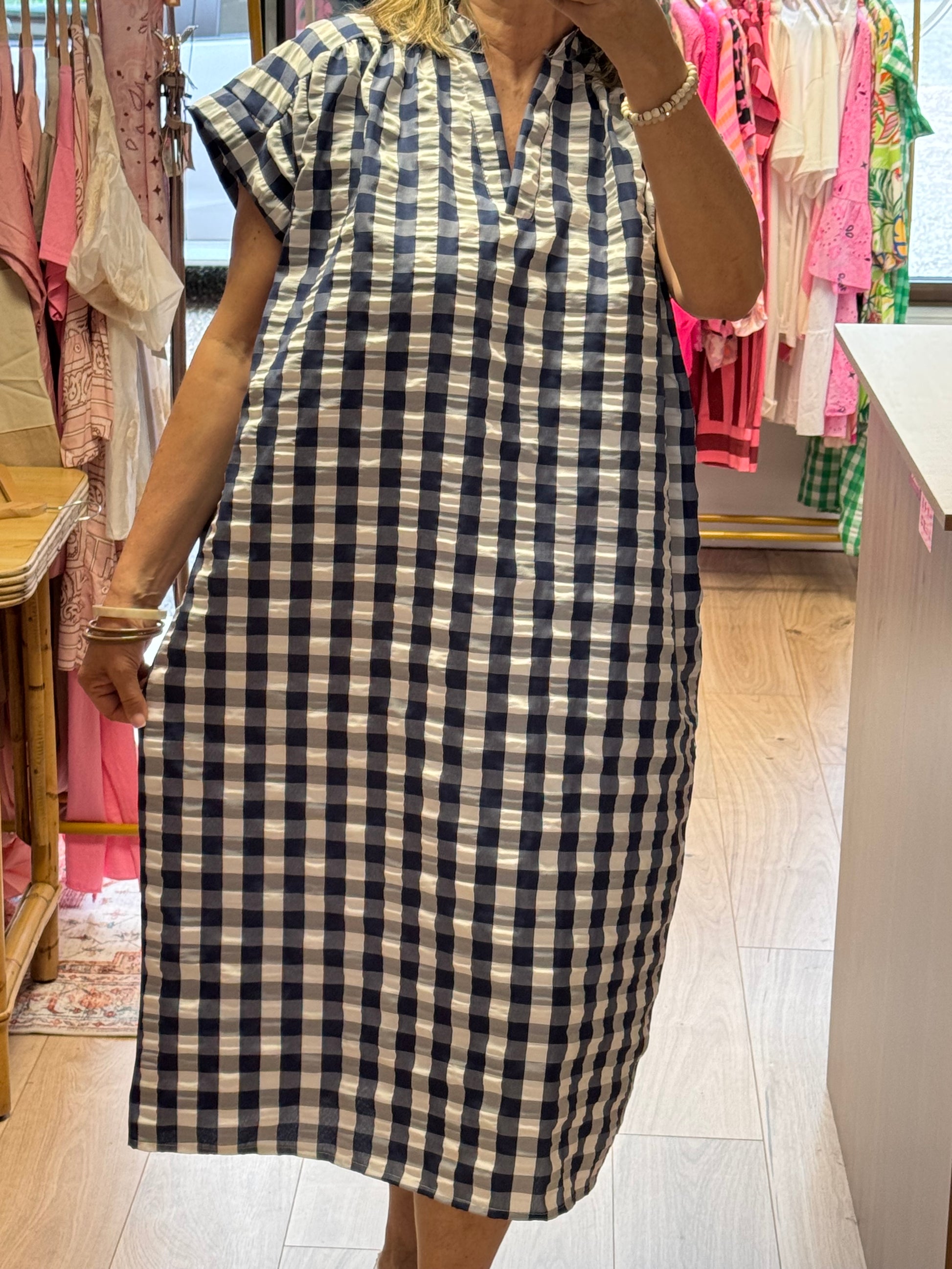 Robe Vichy bleu marine