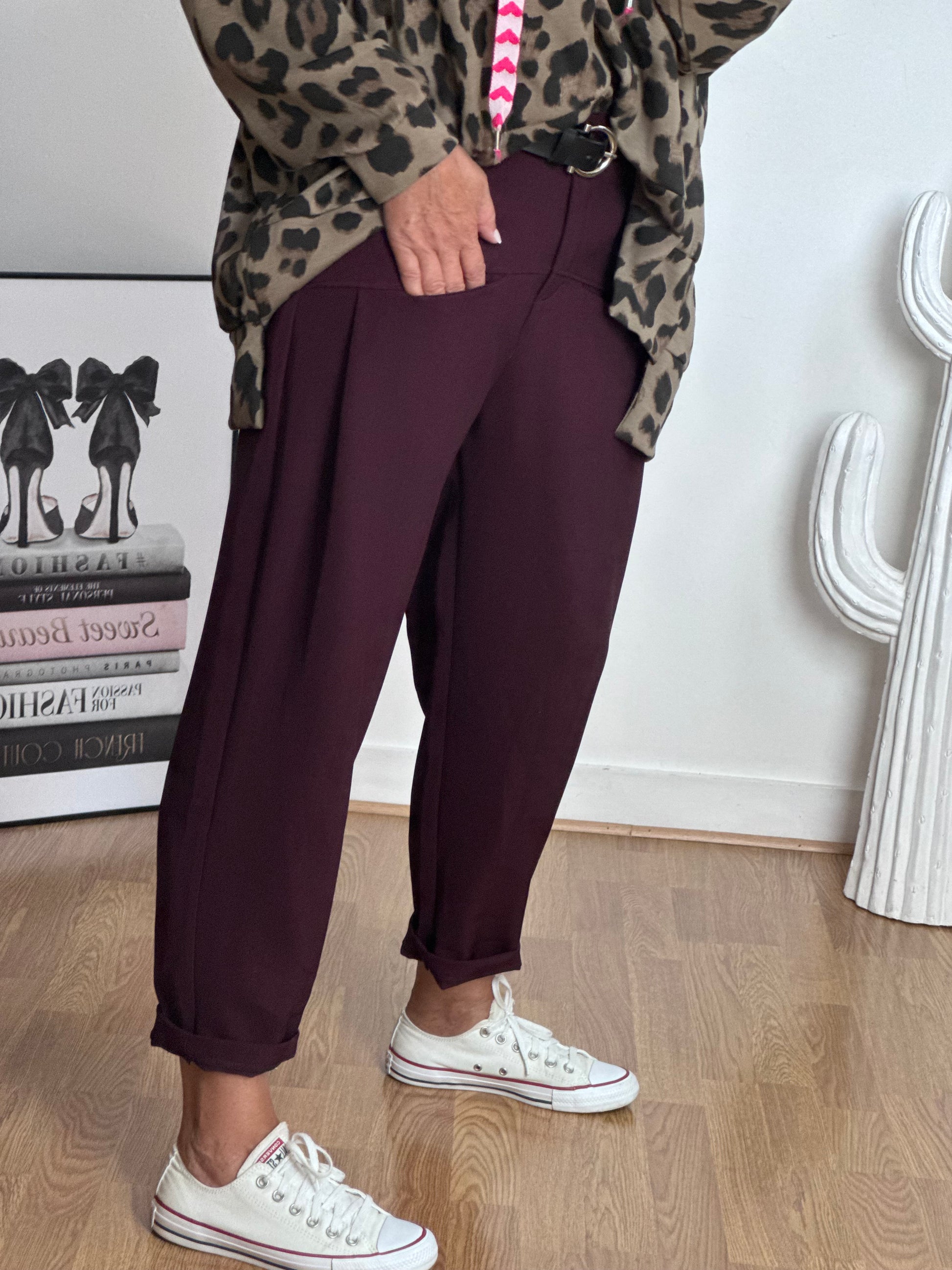 Pantalon Gabriel lie de vin TU 36/42