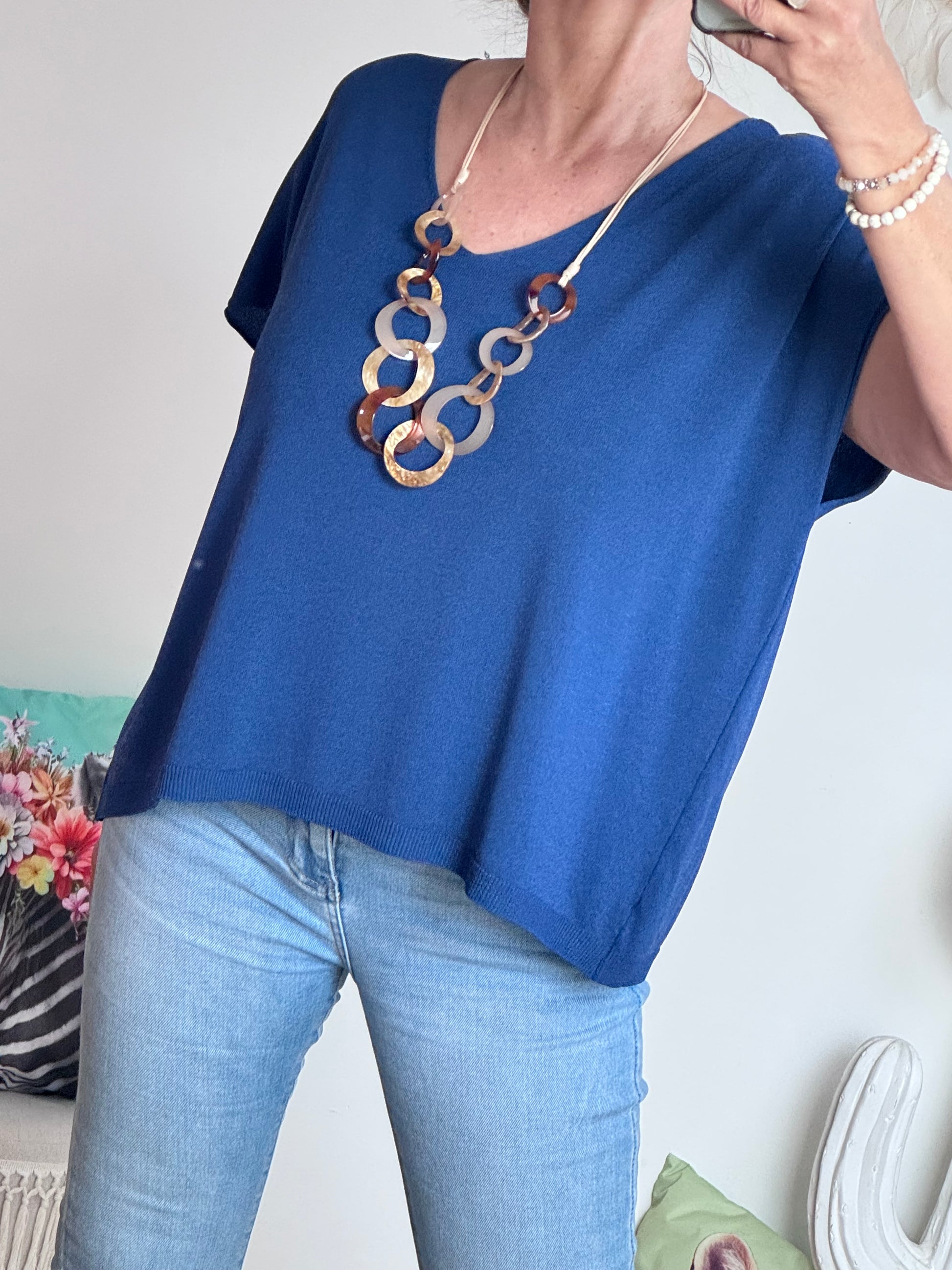 Teeshirt maille fine marine TU 36/46