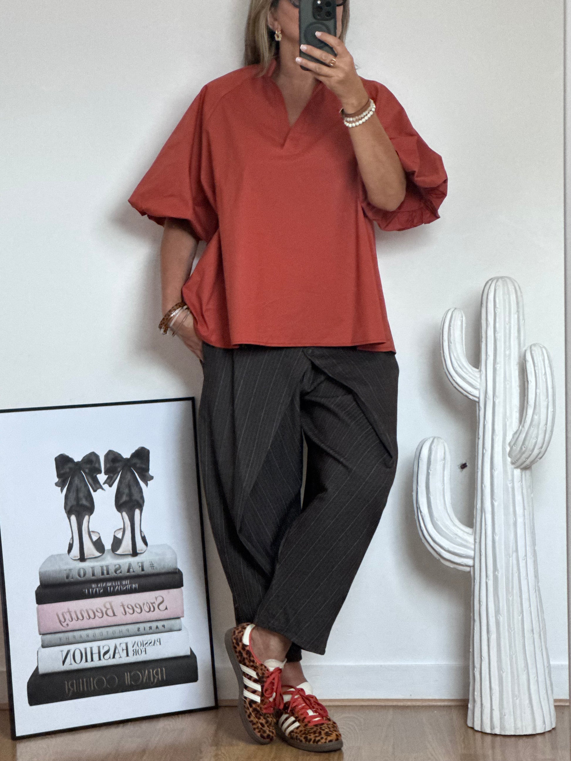 Pantalon Alan marron fines rayures TU 38/48