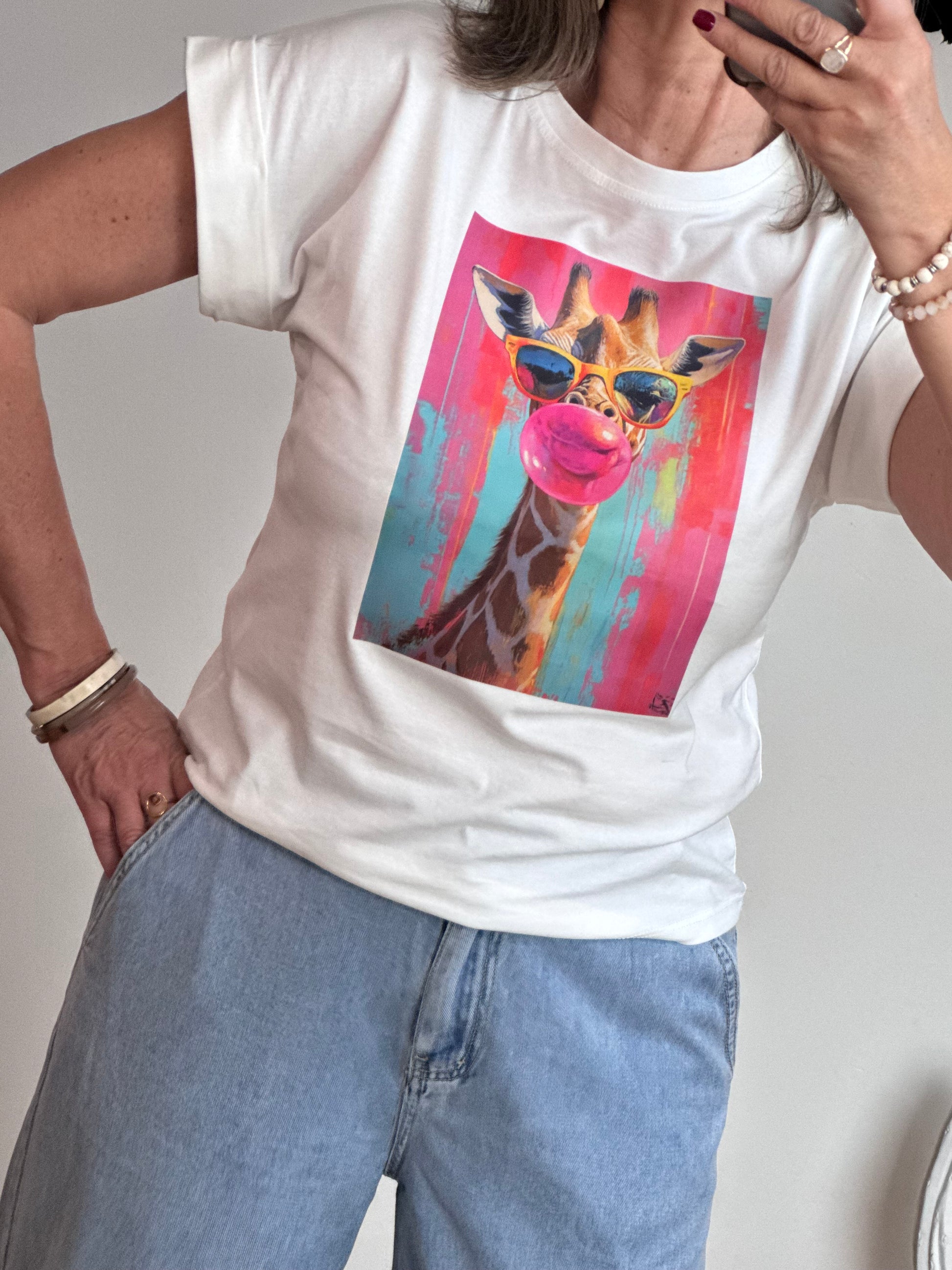 Teeshirt girafe blanc