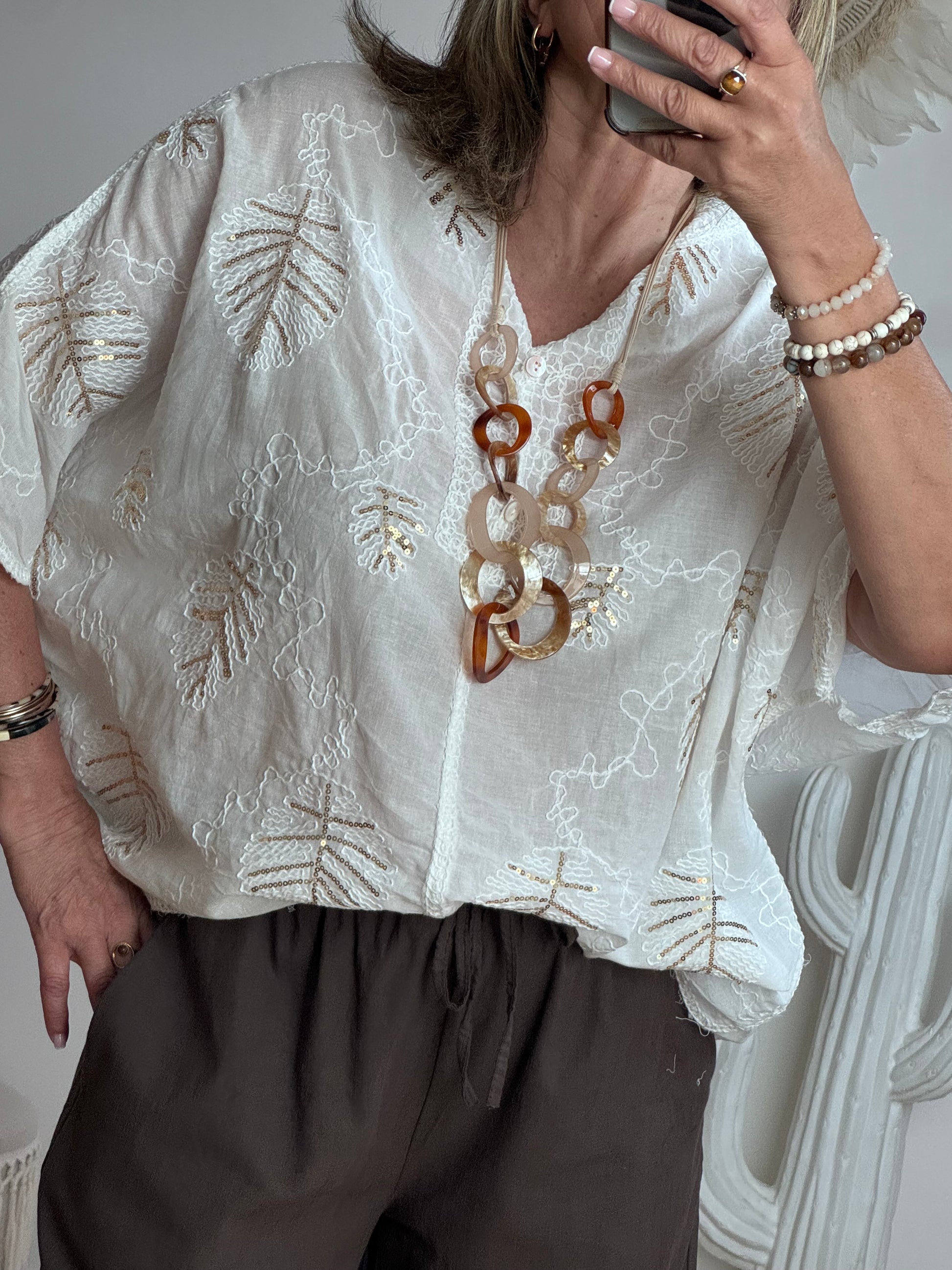 Blouse bohème blanche