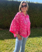 Chemise oversize bandana fuchsia