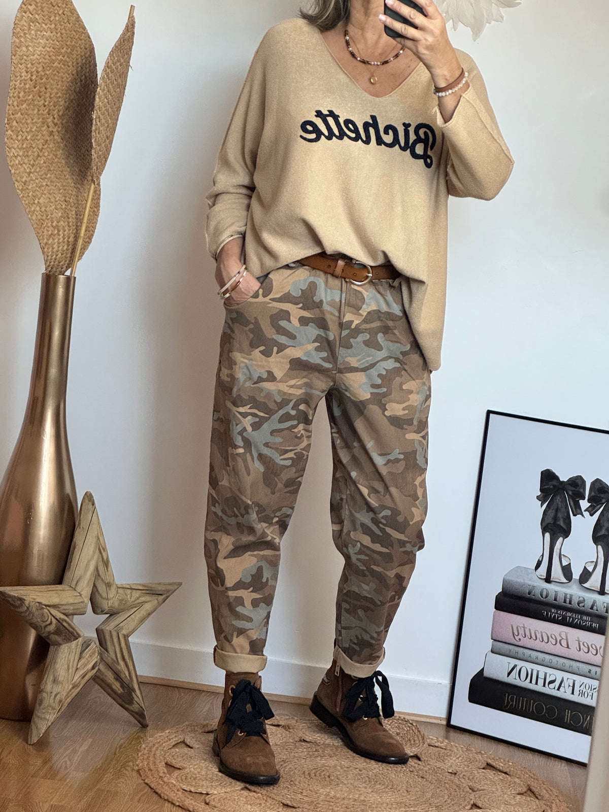 Pantalon Dakota camouflage camel