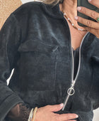 Veste velours milleraies noir