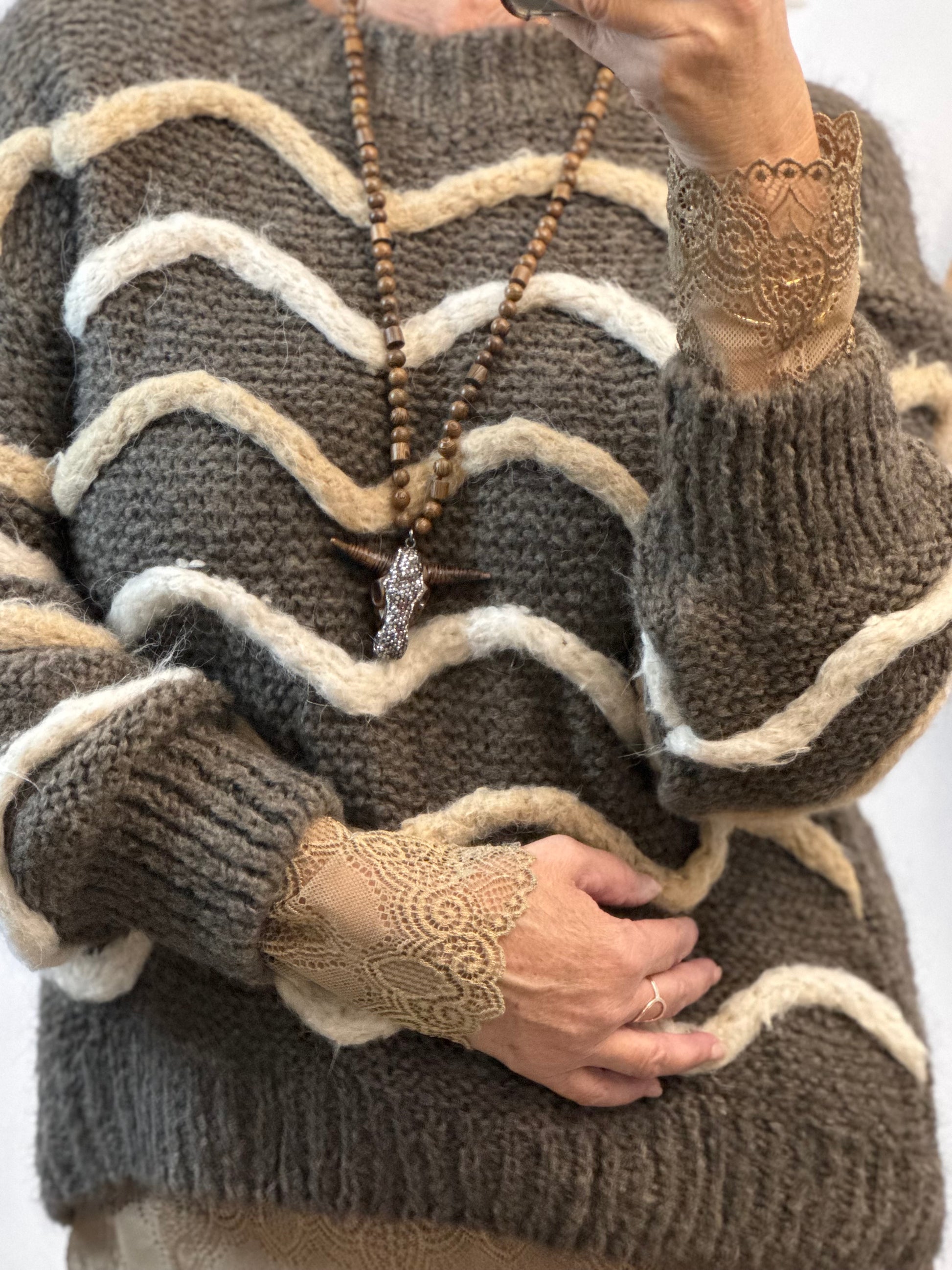 Pull d’hiver marron taupe