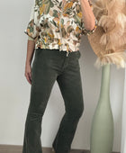 Pantalon Flare velours kaki