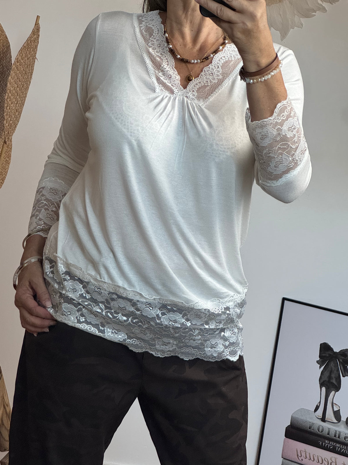Top dentelle blanc