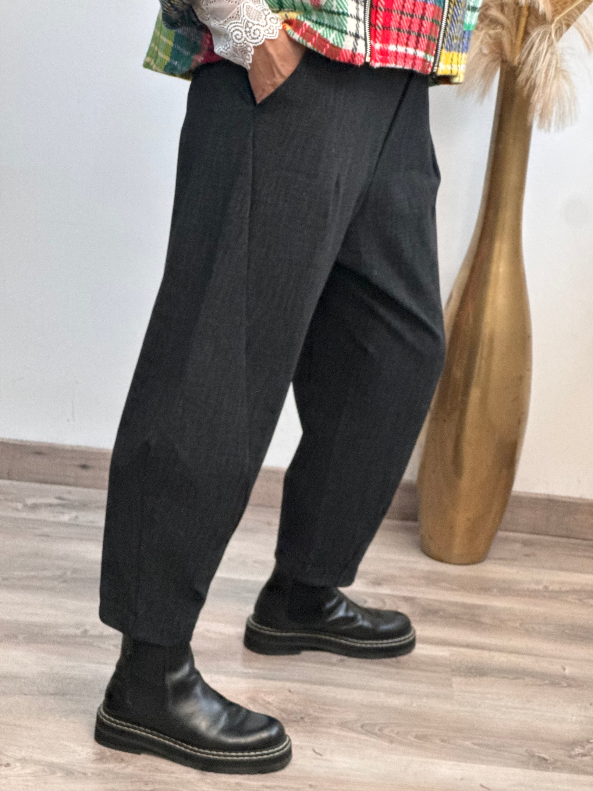 Pantalon noir chiné